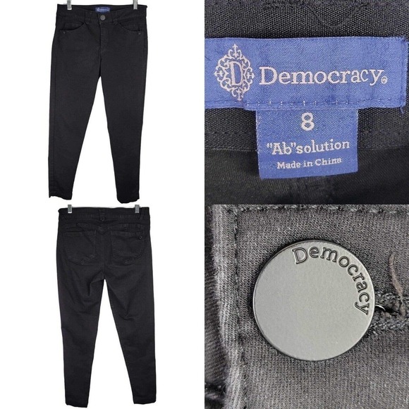 Democracy An Solution Skinny Jean Women's Size 8 Black Mid Rise Stretch - Picture 1 of 8